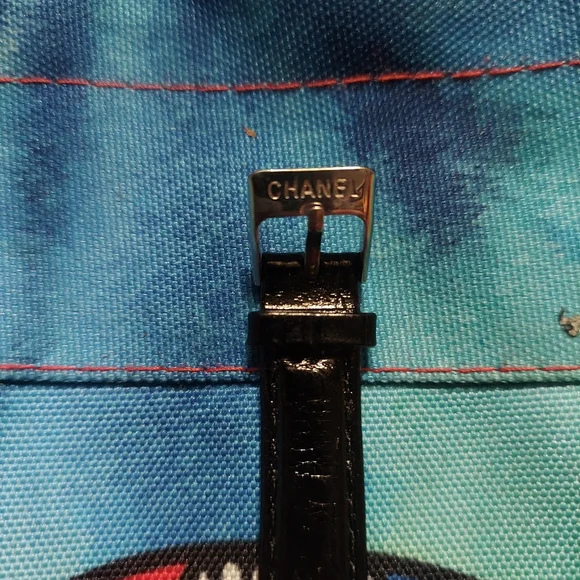 Nwot Chanel J12 Quartz Watch On Black Leather Band. O.g. Sticker On Btm
